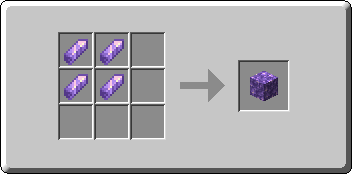 Block of Amethyst crafting recipe — the exact Crafting Table grid layout in Minecraft 26.3