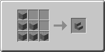 Andesite Stairs crafting recipe — the exact Crafting Table grid layout in Minecraft 26.3