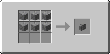Andesite Wall crafting recipe — the exact Crafting Table grid layout in Minecraft 26.3