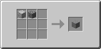 Andesite crafting recipe — the exact Crafting Table grid layout in Minecraft 26.3