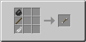 Arrow crafting recipe — the exact Crafting Table grid layout in Minecraft 26.3
