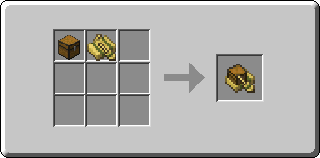 Bamboo Raft with Chest crafting recipe — the exact Crafting Table grid layout in Minecraft 26.3