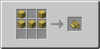 Bamboo Raft crafting recipe — the exact Crafting Table grid layout in Minecraft 26.3