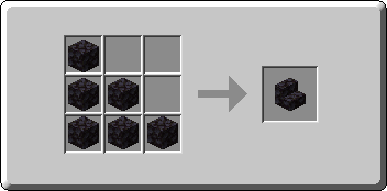 Blackstone Stairs crafting recipe — the exact Crafting Table grid layout in Minecraft 26.3