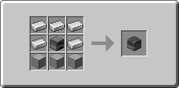 Blast Furnace crafting recipe — the exact Crafting Table grid layout in Minecraft 26.3