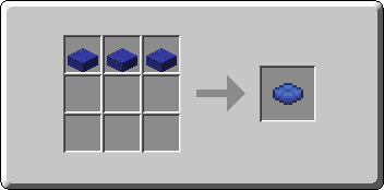 Blue Cushion crafting recipe — the exact Crafting Table grid layout in Minecraft 26.3