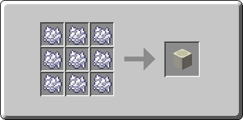 Bone Block crafting recipe — the exact Crafting Table grid layout in Minecraft 26.3