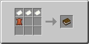 Book crafting recipe — the exact Crafting Table grid layout in Minecraft 26.3