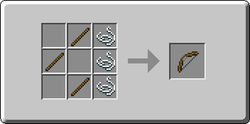 Bow crafting recipe — the exact Crafting Table grid layout in Minecraft 26.3