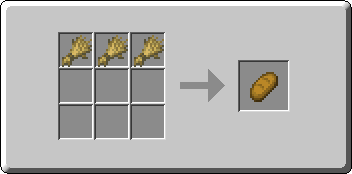Bread crafting recipe — the exact Crafting Table grid layout in Minecraft 26.3