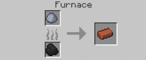 Brick crafting recipe — the exact Furnace grid layout in Minecraft 26.3