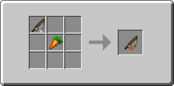Carrot on a Stick crafting recipe — the exact Crafting Table grid layout in Minecraft 26.3