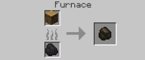 Charcoal crafting recipe — the exact Furnace grid layout in Minecraft 26.3