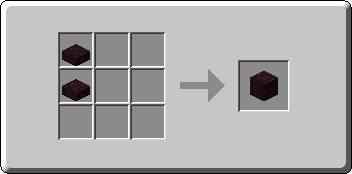 Chiseled Nether Bricks crafting recipe — the exact Crafting Table grid layout in Minecraft 26.3