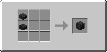 Chiseled Polished Blackstone crafting recipe — the exact Crafting Table grid layout in Minecraft 26.3
