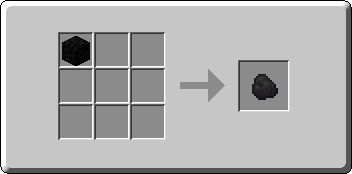 Coal crafting recipe — the exact Crafting Table grid layout in Minecraft 26.3