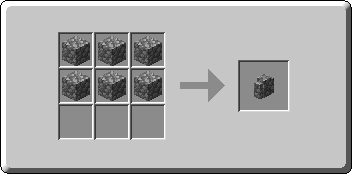 Cobblestone Wall crafting recipe — the exact Crafting Table grid layout in Minecraft 26.3