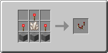 Redstone Comparator crafting recipe — the exact Crafting Table grid layout in Minecraft 26.3