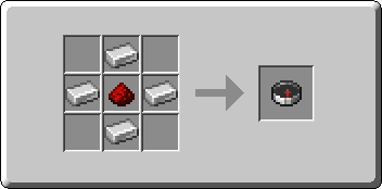 Compass crafting recipe — the exact Crafting Table grid layout in Minecraft 26.3