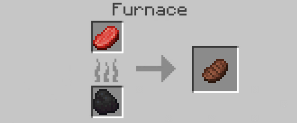 Steak crafting recipe — the exact Furnace grid layout in Minecraft 26.3