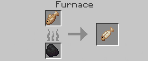 Cooked Cod crafting recipe — the exact Furnace grid layout in Minecraft 26.3