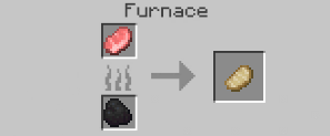 Cooked Porkchop crafting recipe — the exact Furnace grid layout in Minecraft 26.3