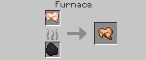 Cooked Rabbit crafting recipe — the exact Furnace grid layout in Minecraft 26.3