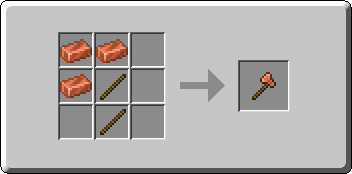 Copper Axe crafting recipe — the exact Crafting Table grid layout in Minecraft 26.3