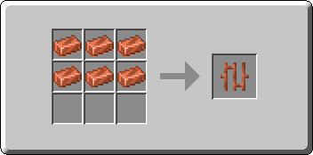 Copper Bars crafting recipe — the exact Crafting Table grid layout in Minecraft 26.3