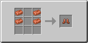 Copper Boots crafting recipe — the exact Crafting Table grid layout in Minecraft 26.3