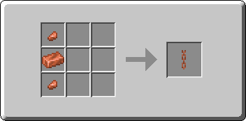 Copper Chain crafting recipe — the exact Crafting Table grid layout in Minecraft 26.3