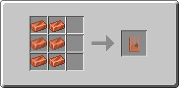 Copper Door crafting recipe — the exact Crafting Table grid layout in Minecraft 26.3