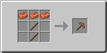 Copper Pickaxe crafting recipe — the exact Crafting Table grid layout in Minecraft 26.3
