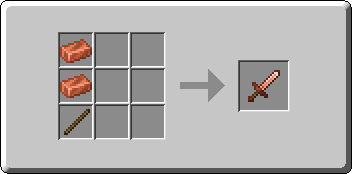 Copper Sword crafting recipe — the exact Crafting Table grid layout in Minecraft 26.3
