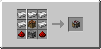 Crafter crafting recipe — the exact Crafting Table grid layout in Minecraft 26.3