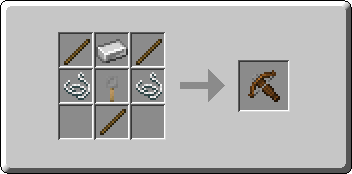 Crossbow crafting recipe — the exact Crafting Table grid layout in Minecraft 26.3