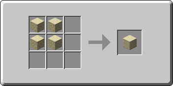 Cut Sandstone crafting recipe — the exact Crafting Table grid layout in Minecraft 26.3