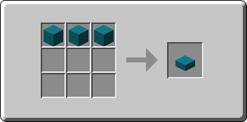 Cyan Concrete Slab crafting recipe — the exact Crafting Table grid layout in Minecraft 26.3