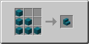 Cyan Concrete Stairs crafting recipe — the exact Crafting Table grid layout in Minecraft 26.3