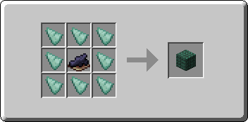 Dark Prismarine crafting recipe — the exact Crafting Table grid layout in Minecraft 26.3