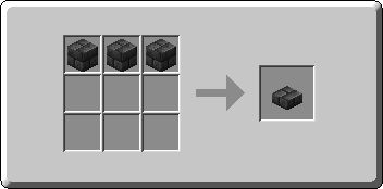 Deepslate Brick Slab crafting recipe — the exact Crafting Table grid layout in Minecraft 26.3