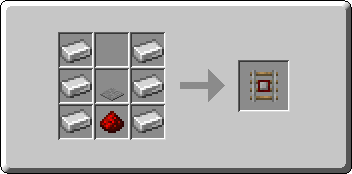 Detector Rail crafting recipe — the exact Crafting Table grid layout in Minecraft 26.3