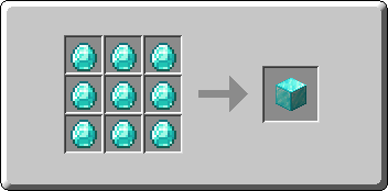 Block of Diamond crafting recipe — the exact Crafting Table grid layout in Minecraft 26.3