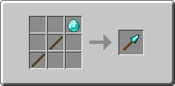 Diamond Spear crafting recipe — the exact Crafting Table grid layout in Minecraft 26.3