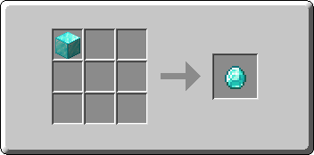 Diamond crafting recipe — the exact Crafting Table grid layout in Minecraft 26.3