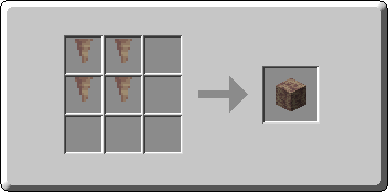 Dripstone Block crafting recipe — the exact Crafting Table grid layout in Minecraft 26.3