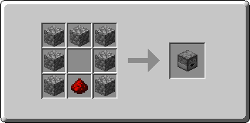 Dropper crafting recipe — the exact Crafting Table grid layout in Minecraft 26.3
