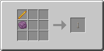 End Rod crafting recipe — the exact Crafting Table grid layout in Minecraft 26.3