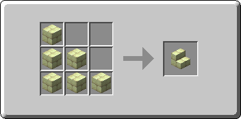 End Stone Brick Stairs crafting recipe — the exact Crafting Table grid layout in Minecraft 26.3