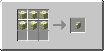 End Stone Brick Wall crafting recipe — the exact Crafting Table grid layout in Minecraft 26.3